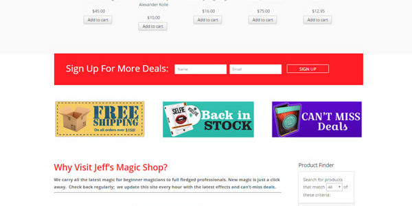 Jeff's Magic Shop Website