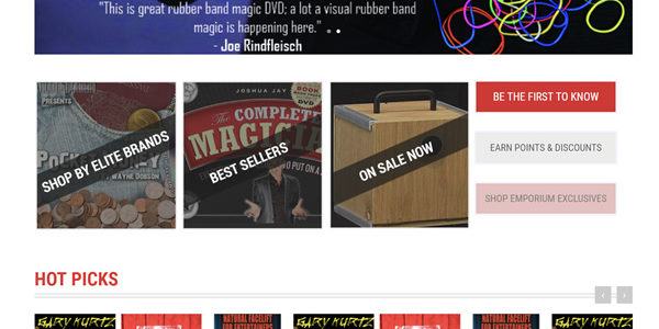 The Magic Emporium Website sells Murphy's Magic and was build by Quality Magic Sites