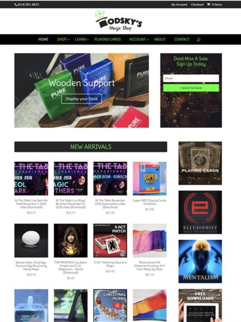 Todskys Magic Shop is built by Quality Magic Sites